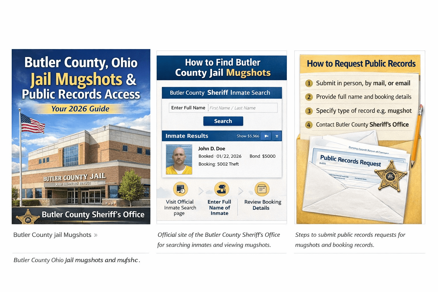 Butler County Ohio jail mugshots inmate search and public records access guide 2026