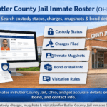 Butler County Jail inmate roster guide showing custody status, charges, mugshots, bond details, and visitation information in Ohio.